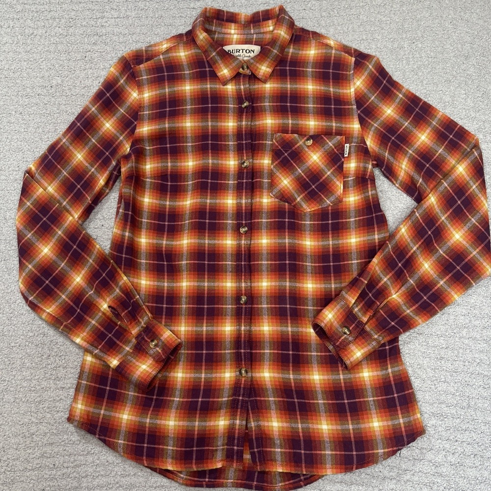 BURTON Grace Flannel Womens Shirt Long Sleeve Top Size Small Quality 100% Cotton
